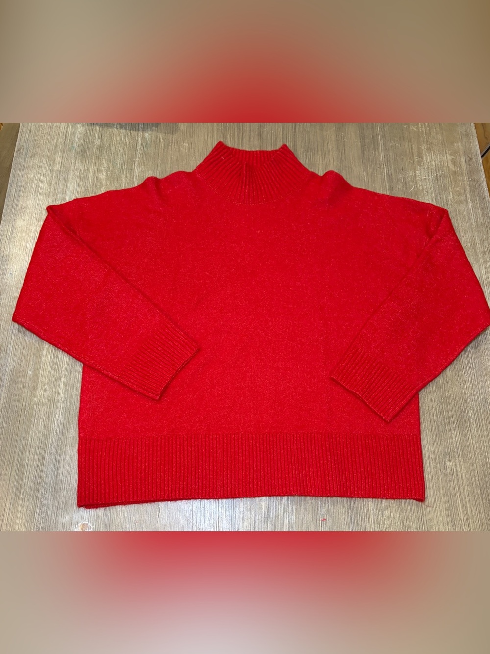 LOFT women’s red Mock Neck knit Sweater size XL